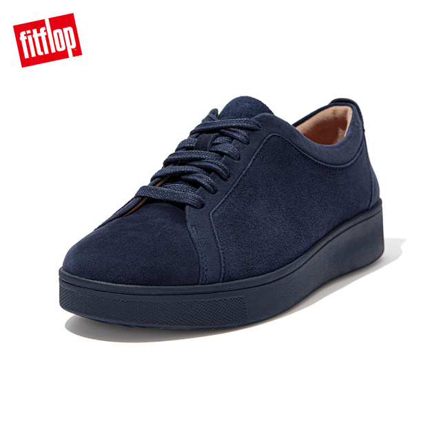 【FitFlop】RALLY SUEDE SNEAKERS 運動風繫帶休閒鞋-女(午夜藍)
