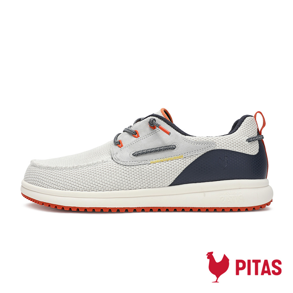 【Walk In Pitas】男鞋 WAVE BAY 時尚再生懶人鞋(PI2541-007 浪淘藍白)