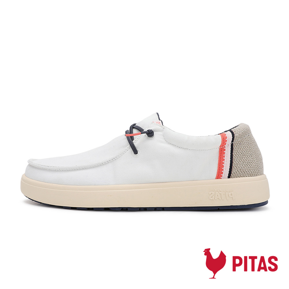【Walk In Pitas】男鞋 COAST CANA 時尚斜紋懶人鞋(PI2542-007 霜雪白)