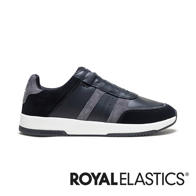 ROYAL ELASTICS ICON ULTRA LUX 黑灰真皮運動休閒鞋 (男) 07443-998