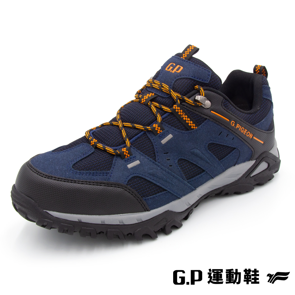 G.P男款絨面低筒防水登山休閒鞋(P8872M-20)藍橘色(SIZE:39-44)