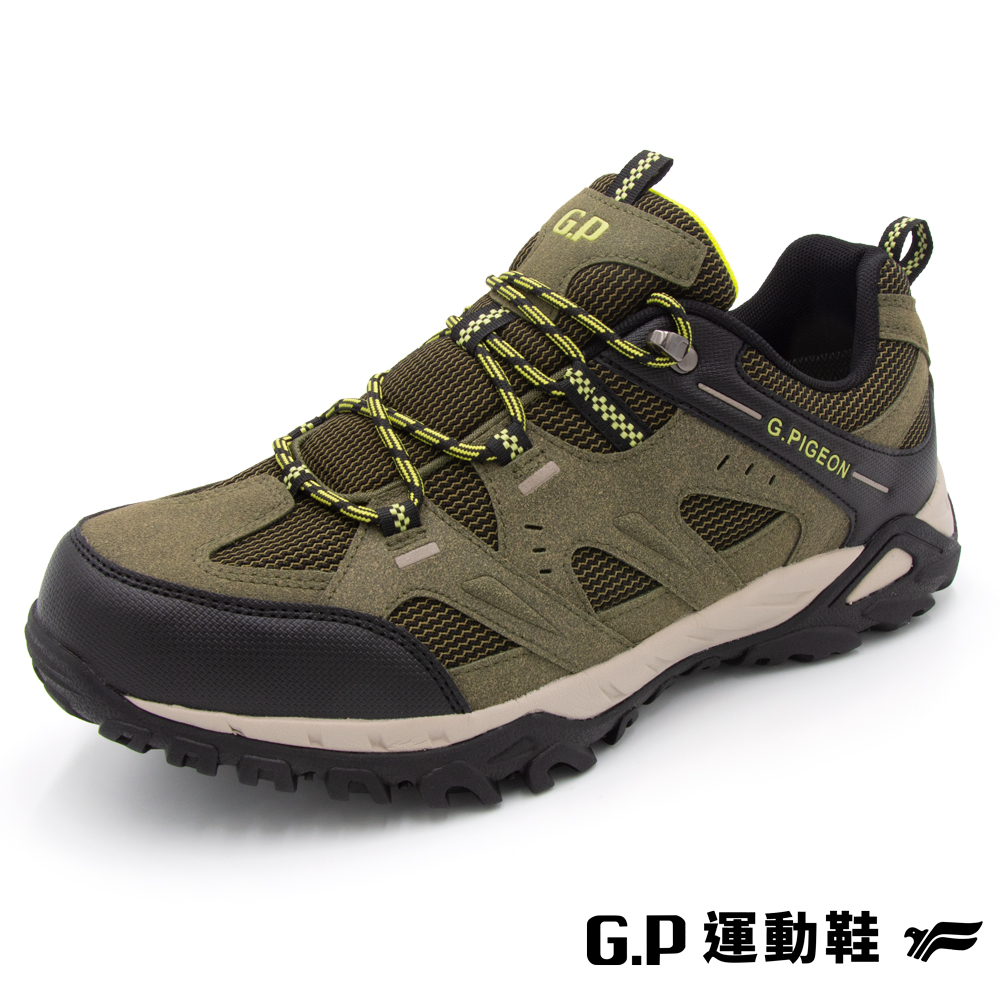 G.P男款絨面低筒防水登山休閒鞋(P8872M-60)綠色(SIZE:39-44)