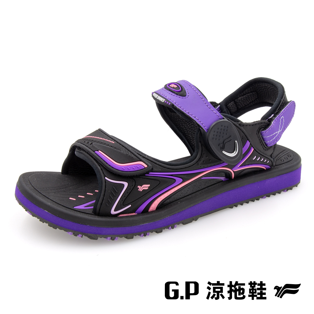 【G.P 女款高彈力舒適磁扣兩用涼拖鞋】G3832W-41 紫色(SIZE:35-39 共三色)