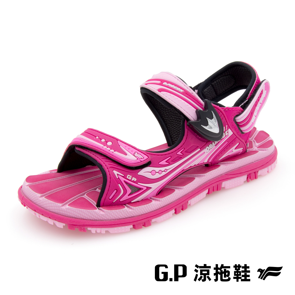 【G.P 經典兒童舒適磁扣兩用涼拖鞋】G3816B-45桃紅色 (SIZE:31-35 共三色)