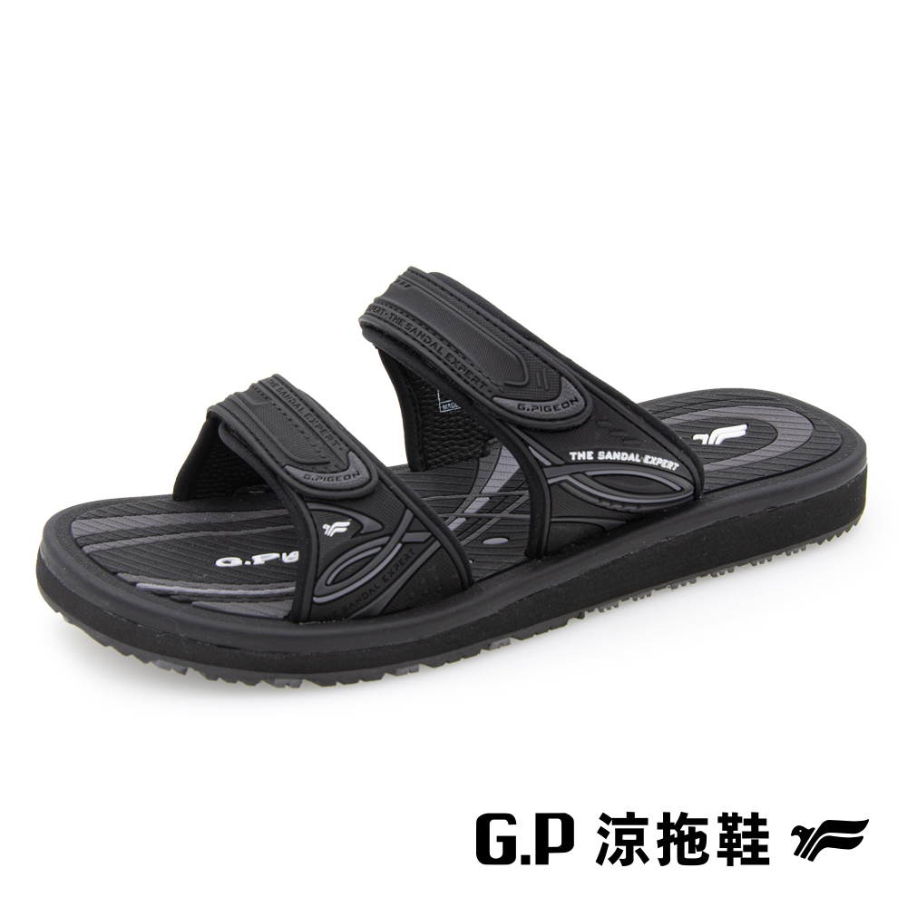 【G.P 女款高彈性舒適雙帶拖鞋】G9359W-10 黑色 (SIZE:35-39 共三色)
