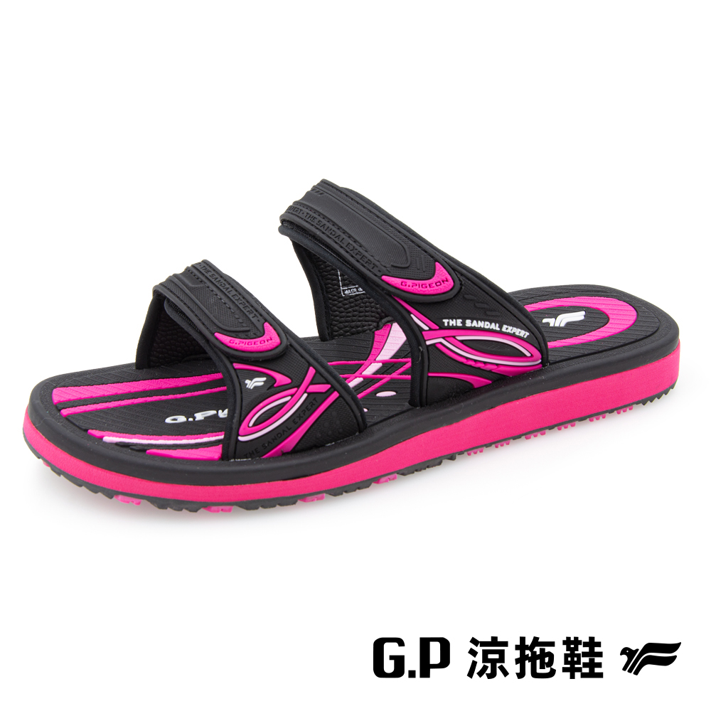【G.P 女款高彈性舒適雙帶拖鞋】G9359W-15 黑桃色 (SIZE:35-39 共三色)