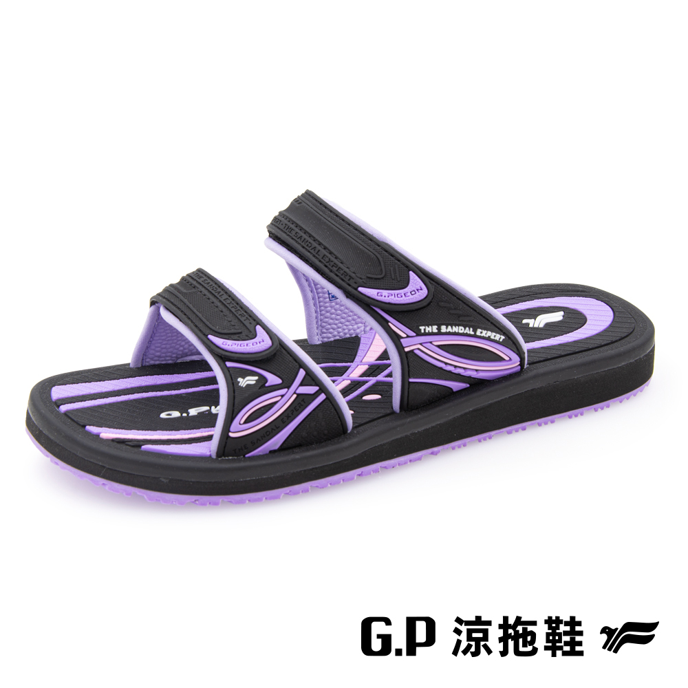 【G.P 女款高彈性舒適雙帶拖鞋】G9359W-41 紫色 (SIZE:35-39 共三色)