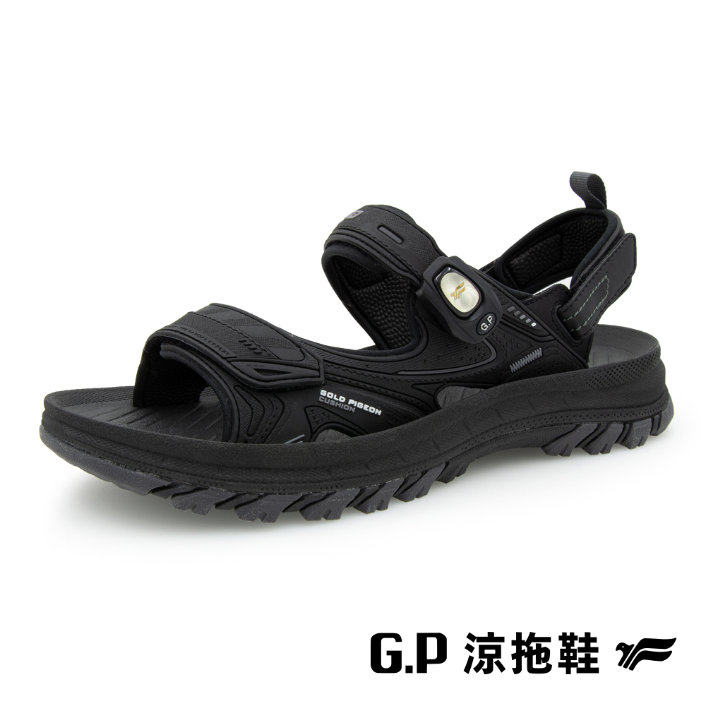 【G.P】男款綠藻科技舒適磁扣兩用涼拖鞋 G9584M-10 黑色 (SIZE:40-45 共二色)