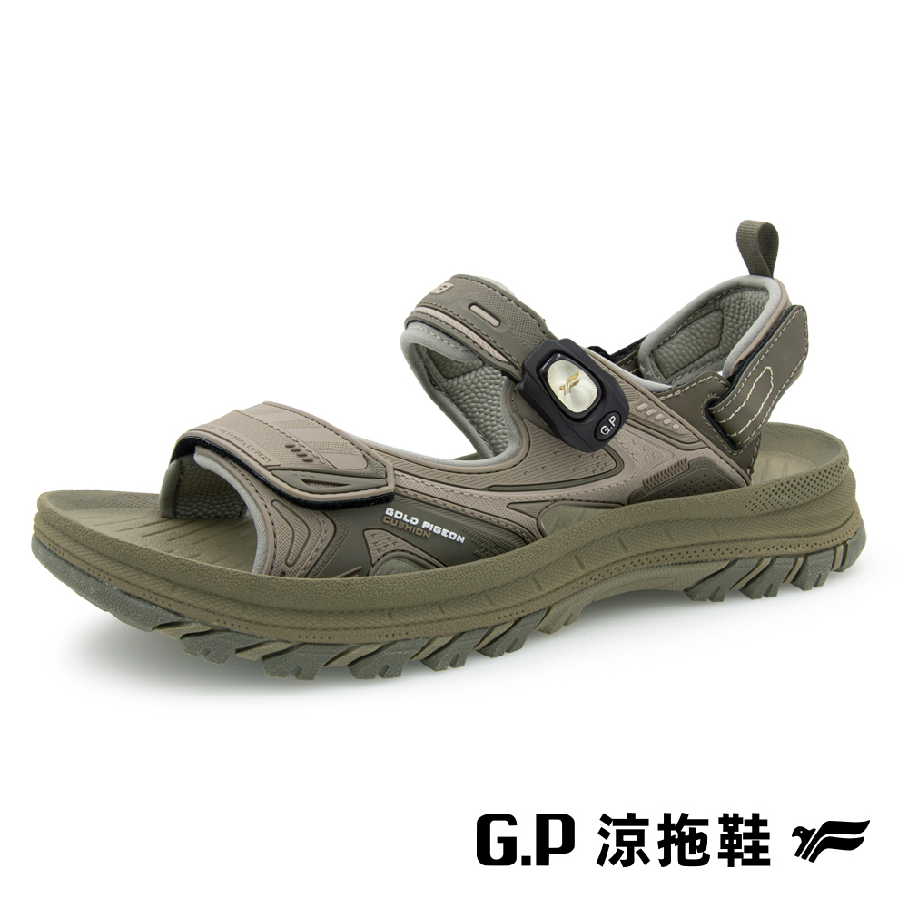 【G.P】男款綠藻科技舒適磁扣兩用涼拖鞋 G9584M-61 橄欖綠 (SIZE:40-44 共二色)