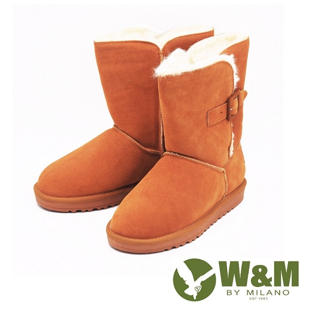 W&M 保暖平底短筒雪靴 女鞋-棕(另有黑)
