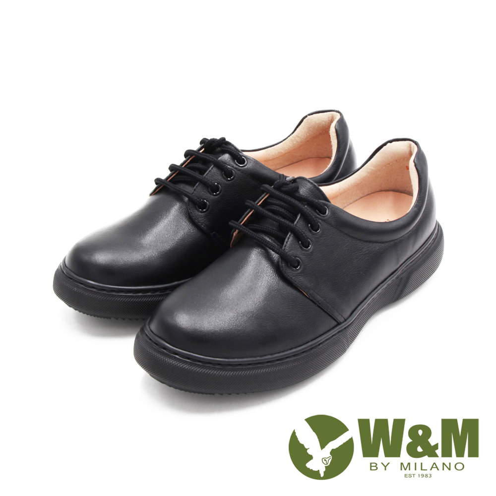 W&M(女)經典綁帶款厚底休閒鞋 女鞋-黑