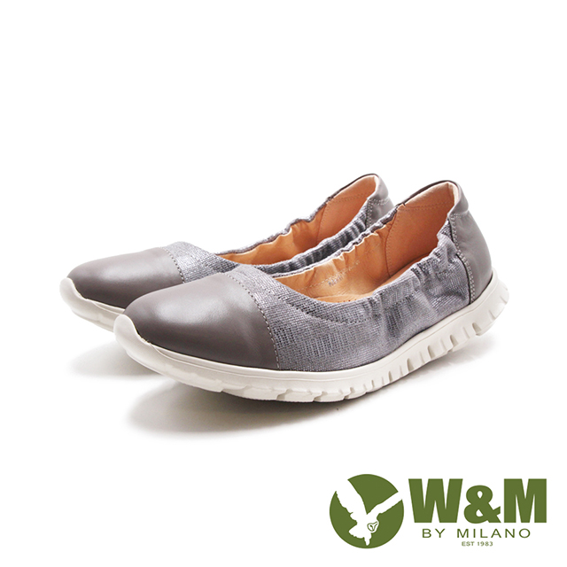 W&M(女)閃布彈力休閒鞋 女鞋-灰色(另有藍色)