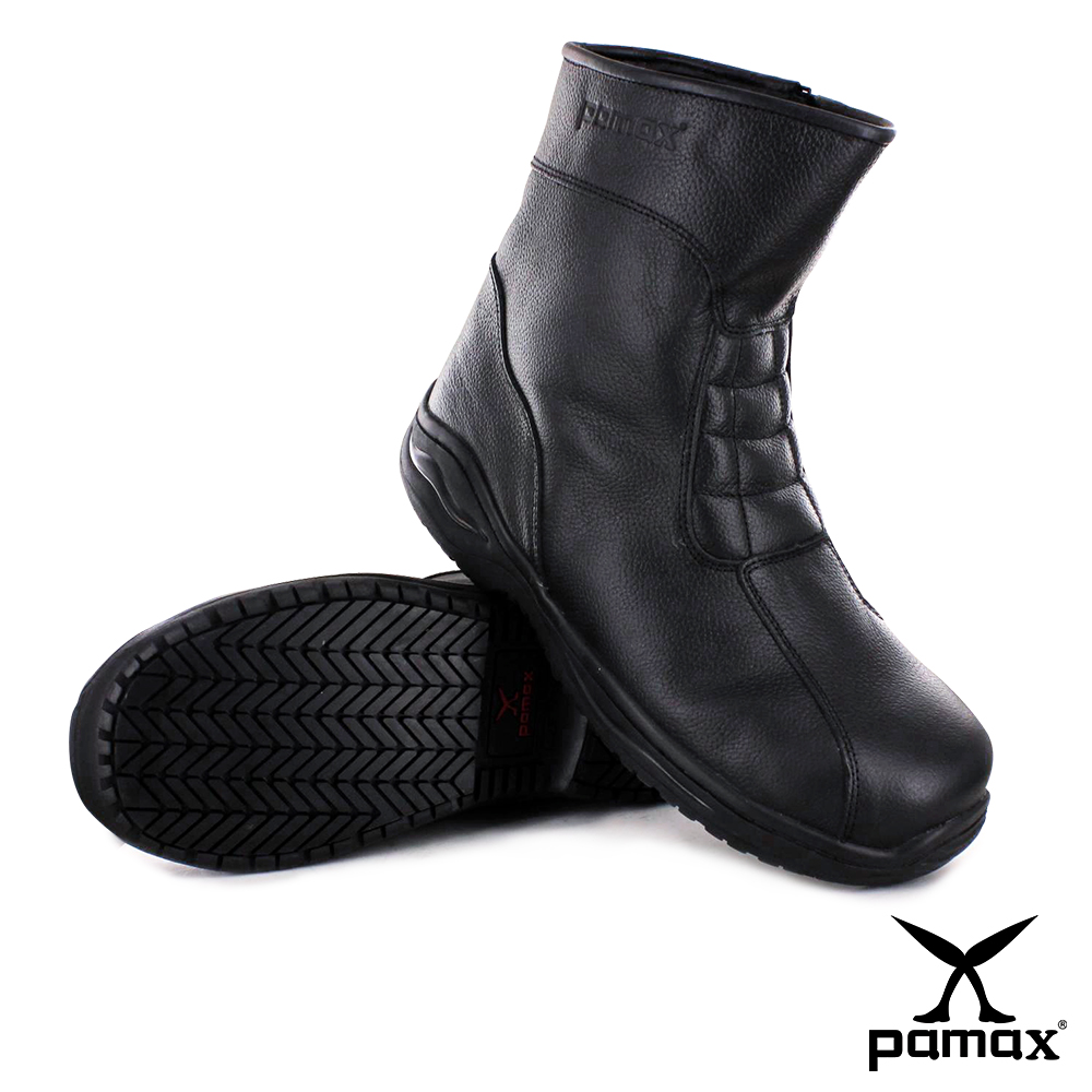 PAMAX帕瑪斯-P01001H-中高筒防滑安全鞋/銀纖維抗菌PU鞋墊/內側拉鏈/寬楦鋼頭/符合CNS/男尺寸