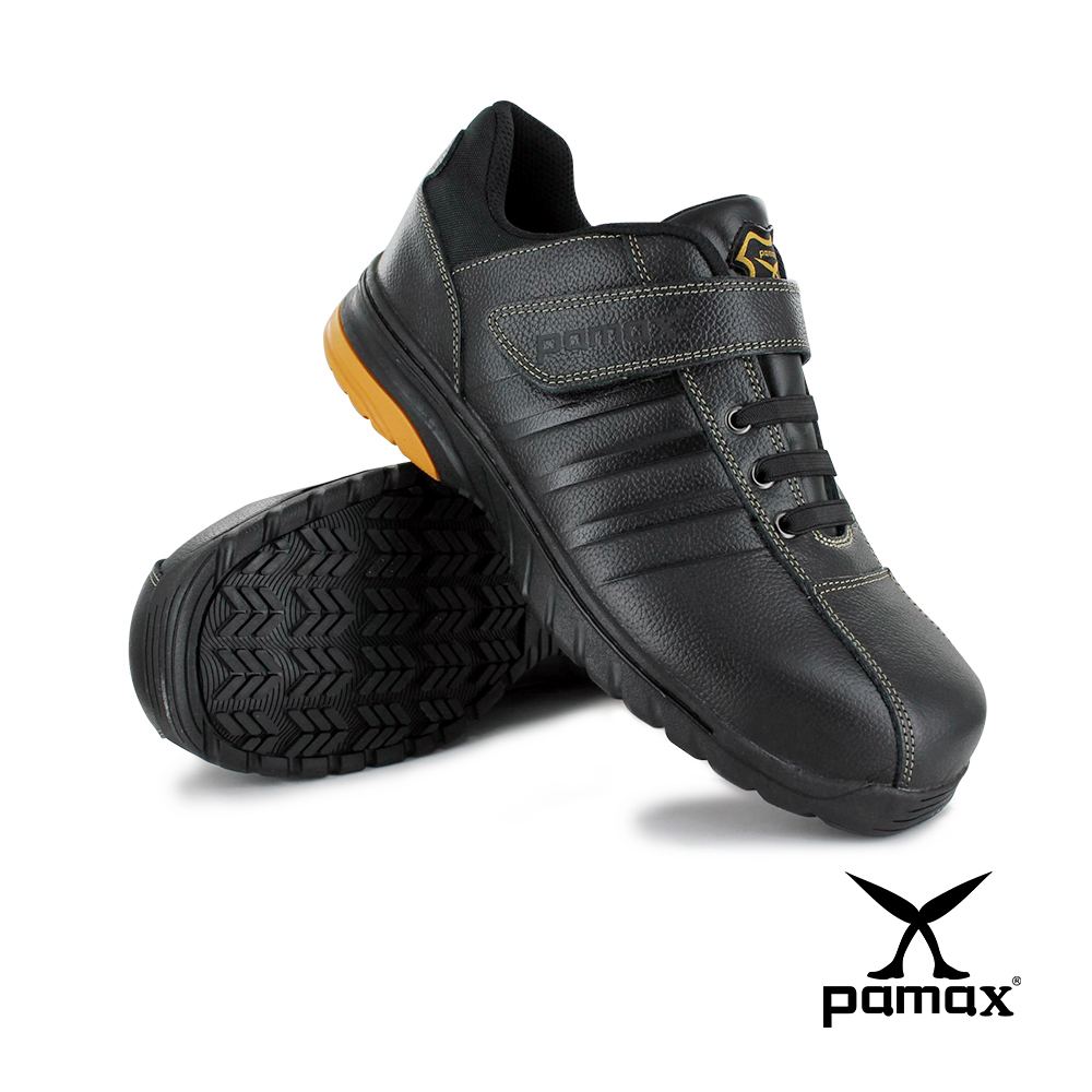 PAMAX 帕瑪斯-【黏貼式安全鞋】超彈力氣墊防滑安全鞋、後跟反光設計、除臭抗菌-PS8902FEH/男生尺寸