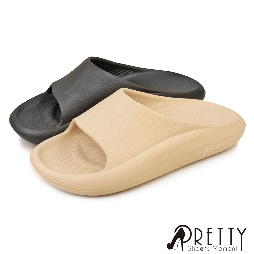 【Pretty】臺灣製 男女款 輕量 厚底 防水 舒壓拖鞋 室內拖鞋 浴室拖鞋N-01536