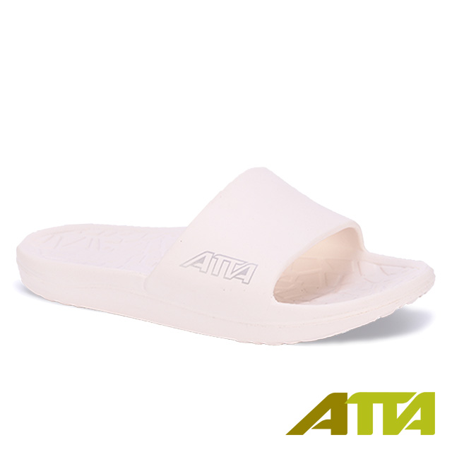 【333家居鞋館】ATTA舒適幾何紋室外拖鞋-白色
