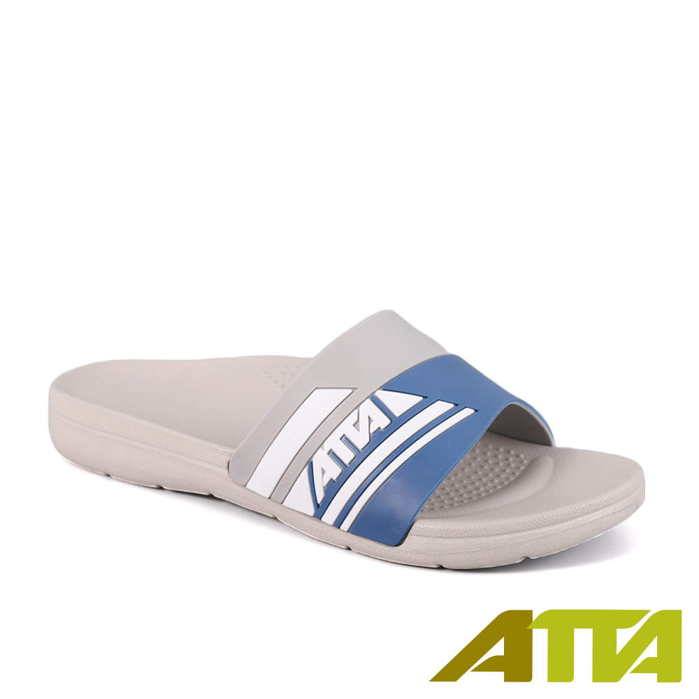 ATTA運動風圖紋室外拖鞋-灰藍