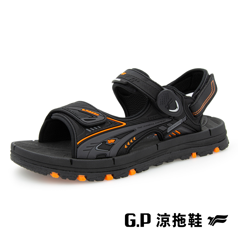 【G.P 男款戶外越野舒適磁扣兩用涼拖鞋】G9575-42 橘色 (SIZE:37-44 共二色)