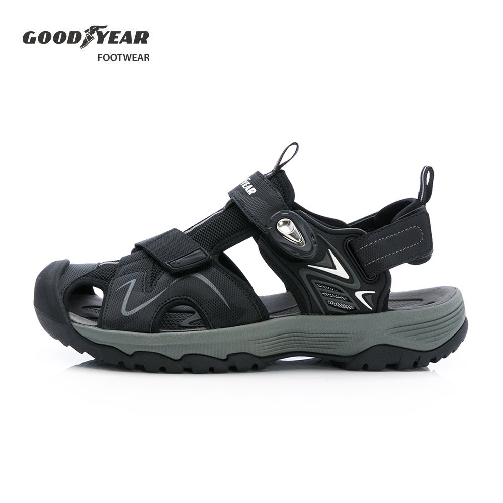 【GOODYEAR 固特異】魅影 3E寬楦護趾運動涼鞋/男 戶外 3E寬楦 抓地 緩震 護趾 軍綠(GAMS53725)