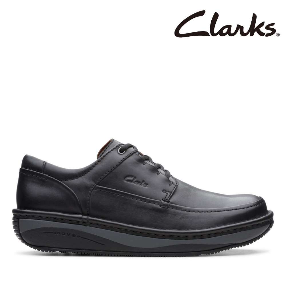 【Clarks】男款Un Soul Lace 厚底全真皮縫線設計休閒鞋 CLM49671C