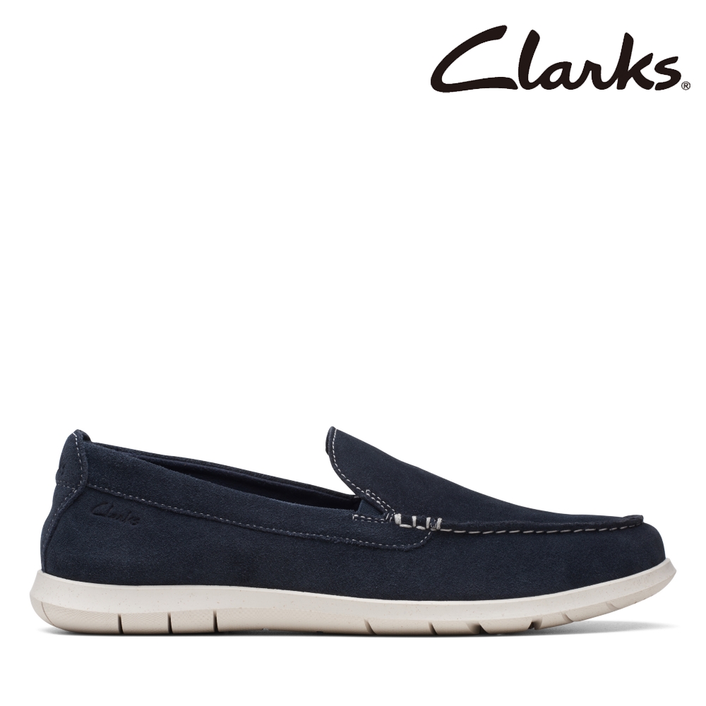 【Clarks】男款Flexway Step麂皮簡約設計莫卡辛鞋CLM76955C
