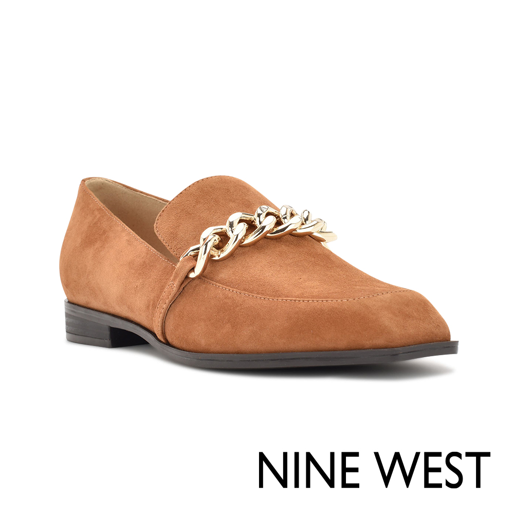 NINE WEST ONXE 麂皮方頭樂福鞋-焦糖棕