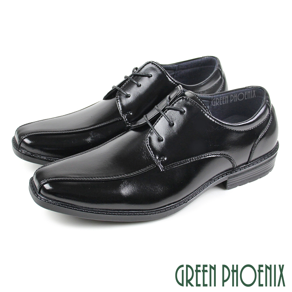 【GREEN PHOENIX 】線條剪裁方型楦綁帶紳士皮鞋T59-10835