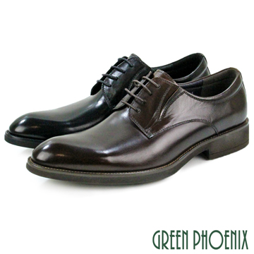 【GREEN PHOENIX 】男款經典簡約素面全真皮通勤/商務/德比/紳士皮鞋T63-10213