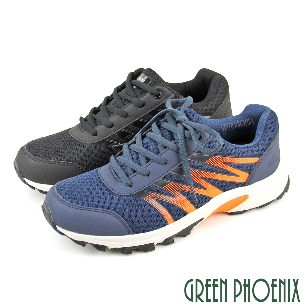 【GREEN PHOENIX】撞色漸層透氣綁帶式運動休閒鞋P-16173