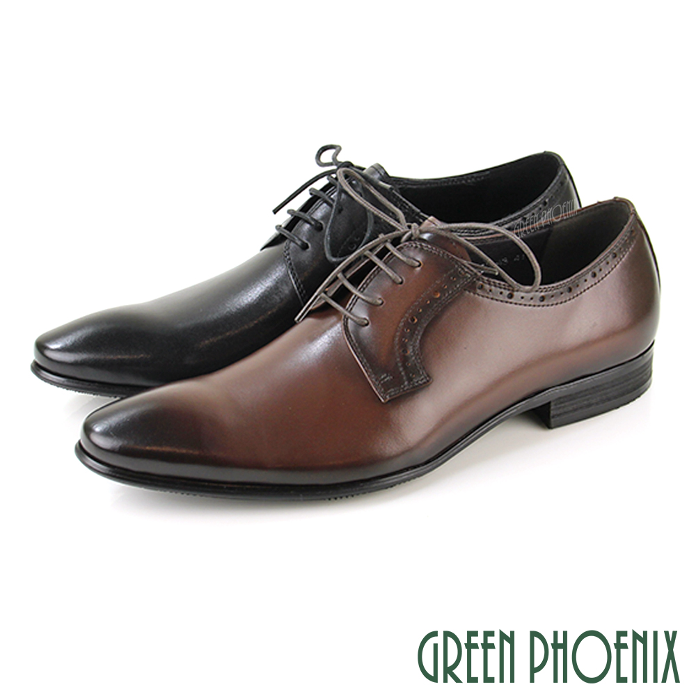【GREEN PHOENIX】漸層渲染簡約雕孔全真皮通勤/商務/牛津/紳士皮鞋T63-10130