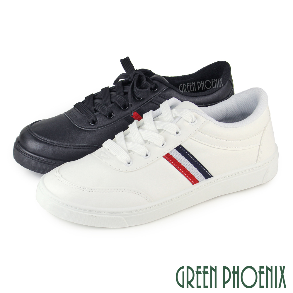 【GREEN PHOENIX 】男款素面撞色線條綁帶休閒鞋P-18781