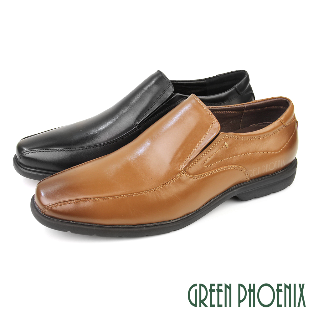 【GREEN PHOENIX 波兒德】男 紳士鞋 商務鞋 皮鞋 全真皮 牛皮 直套式 台灣製T63-18922