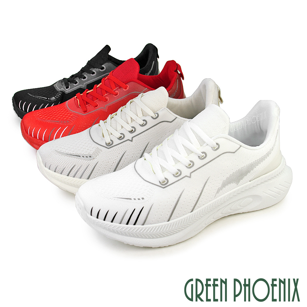 【GREEN PHOENIX】男 休閒鞋 運動鞋 輕量 透氣 老爹鞋 厚底 綁帶P-16717