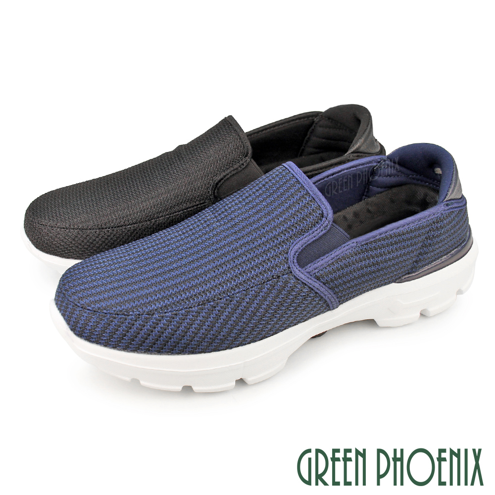 【GREEN PHOENIX】男 懶人鞋 健走鞋 休閒鞋 懶人拖鞋 包頭拖鞋 直套式 寬楦 輕量 減壓避震P-16725