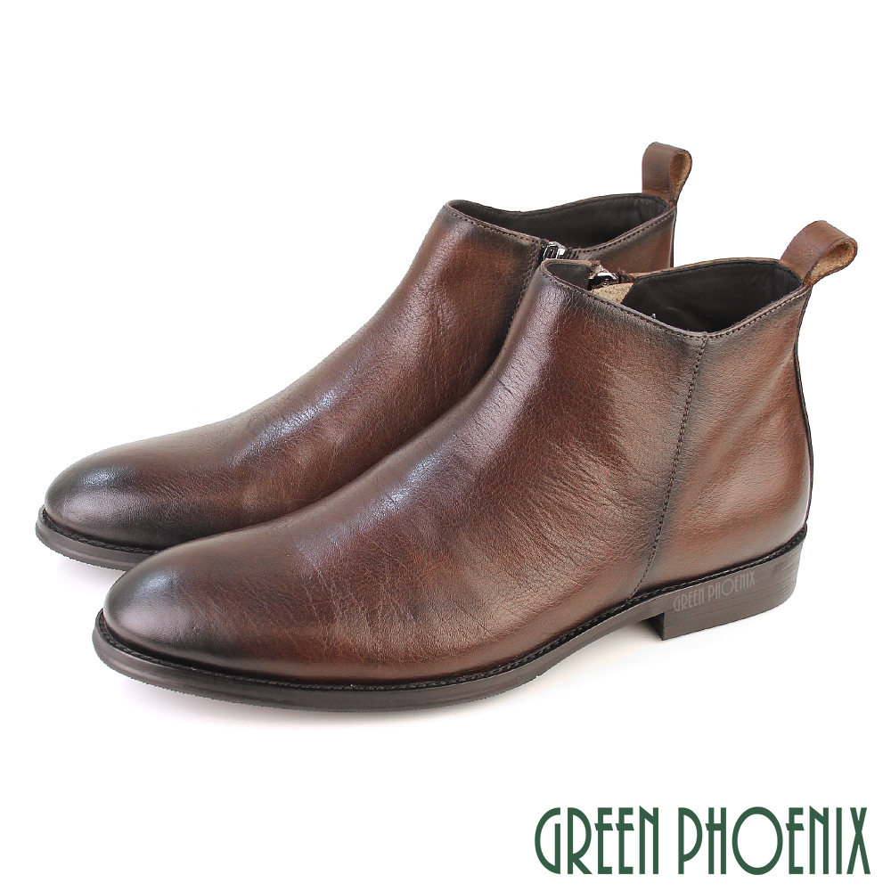 【GREEN PHOENIX】男鞋 短靴 紳士鞋 皮鞋 商務 全真皮 牛皮T29-18919