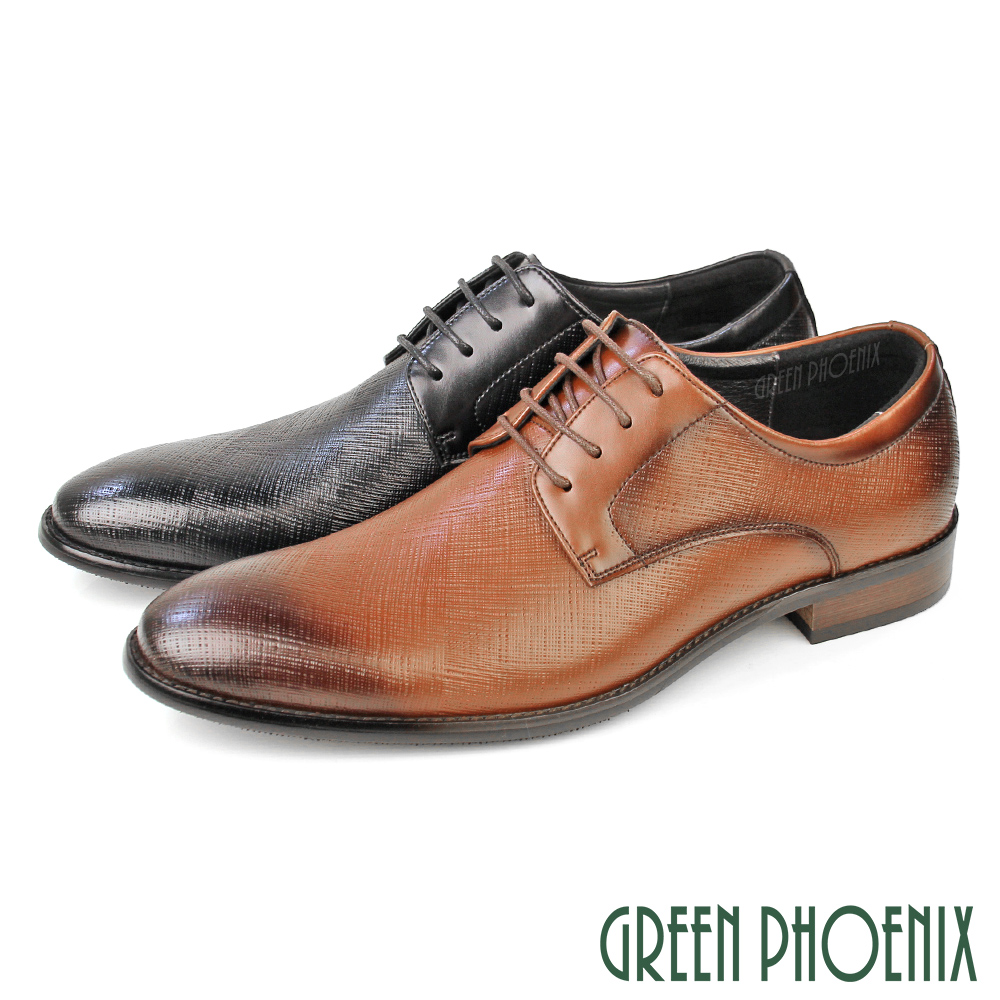 【GREEN PHOENIX】男 紳士鞋 商務皮鞋 學生鞋 新郎鞋 德比鞋 真皮 防潑水T59-10895