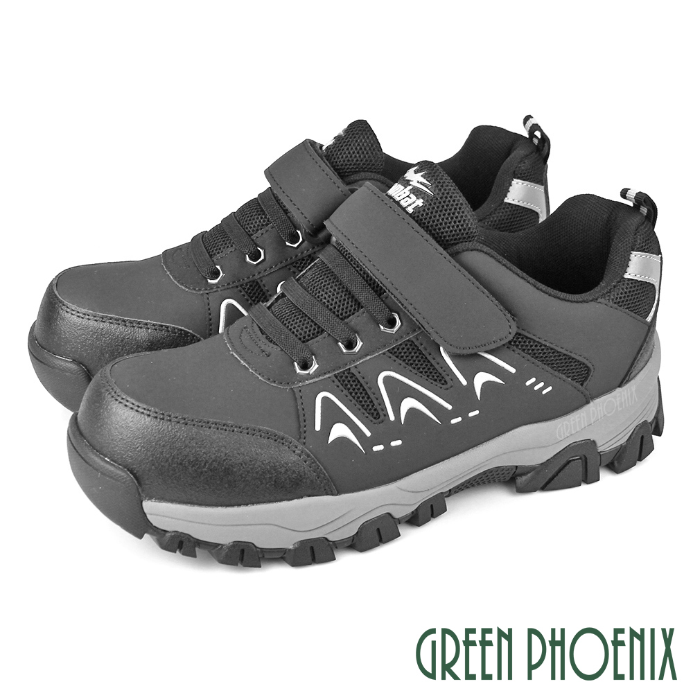 【GREEN PHOENIX】男 鋼頭鞋 塑鋼頭 寬楦 工作鞋 休閒鞋 防穿刺N-10691