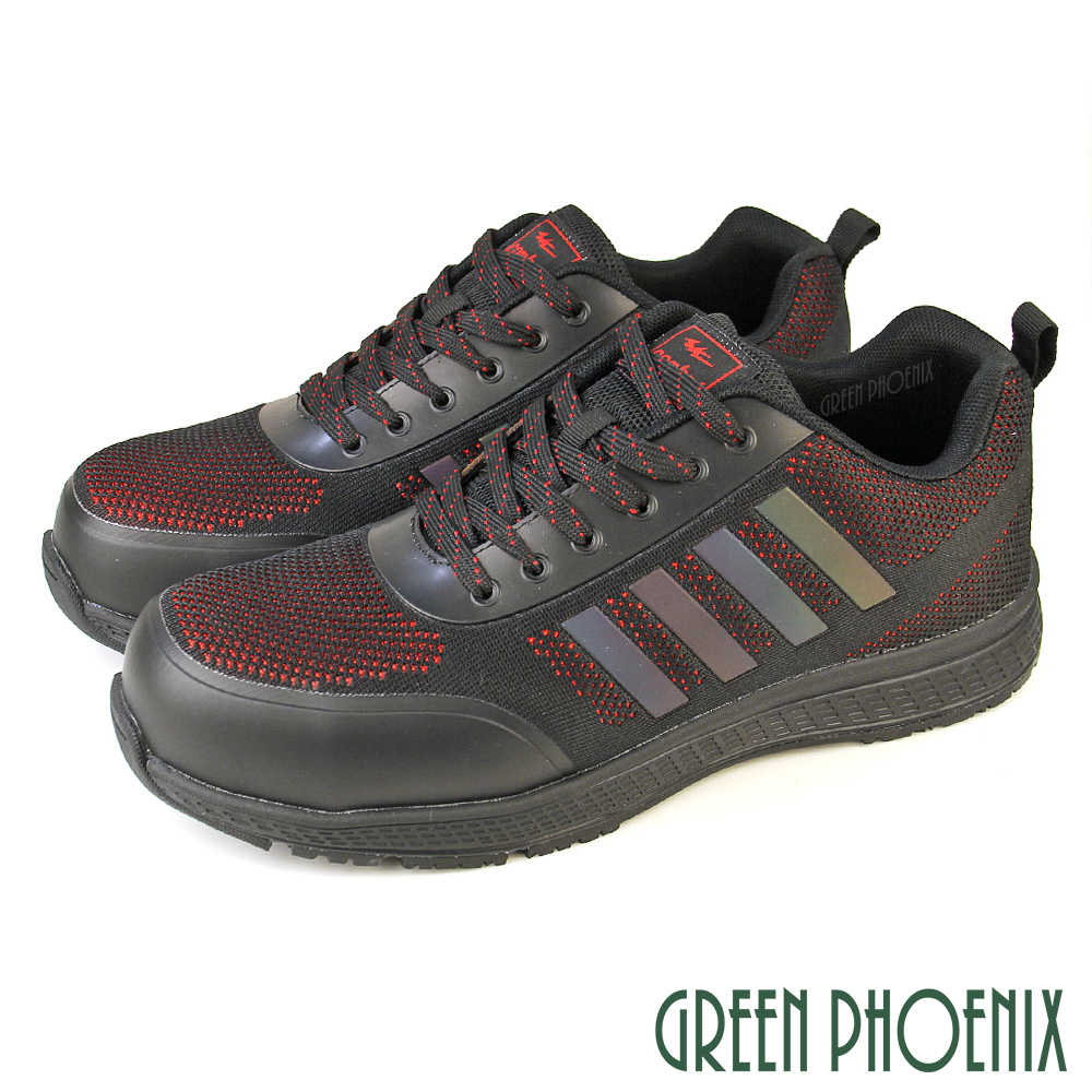 【GREEN PHOENIX】男 鋼頭鞋 塑鋼頭 寬楦 工作鞋 休閒鞋 防穿刺N-10693