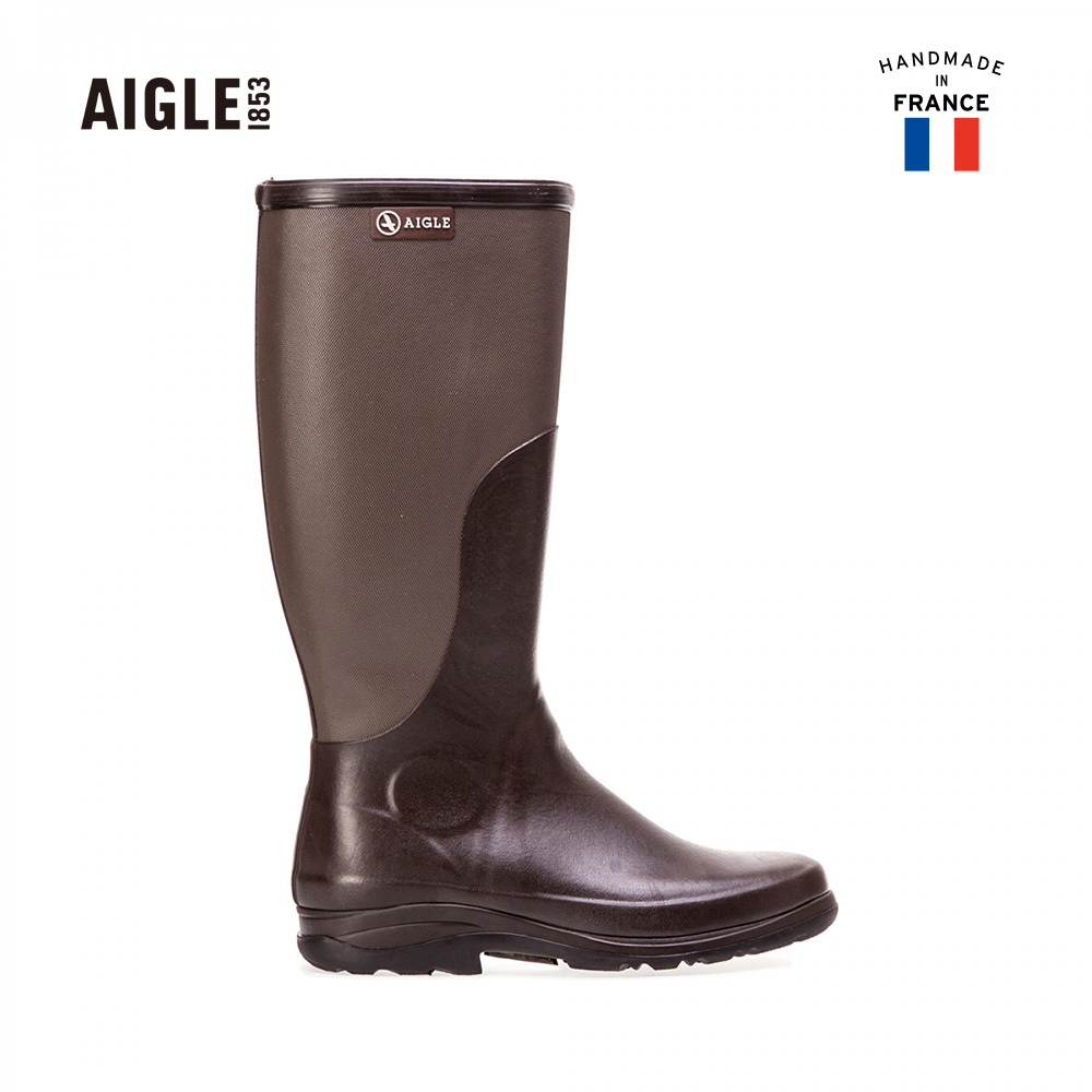 AIGLE 男 造型長筒膠靴RBOOT(AG-F8557A167)-深褐色