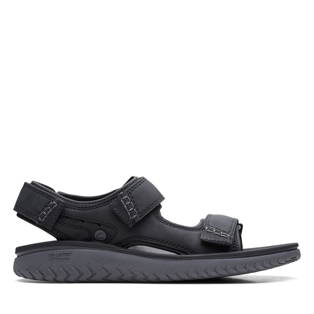 【Clarks】男鞋Wesley Bay三片式魔鬼氈設計輕量涼鞋 CLM65205S