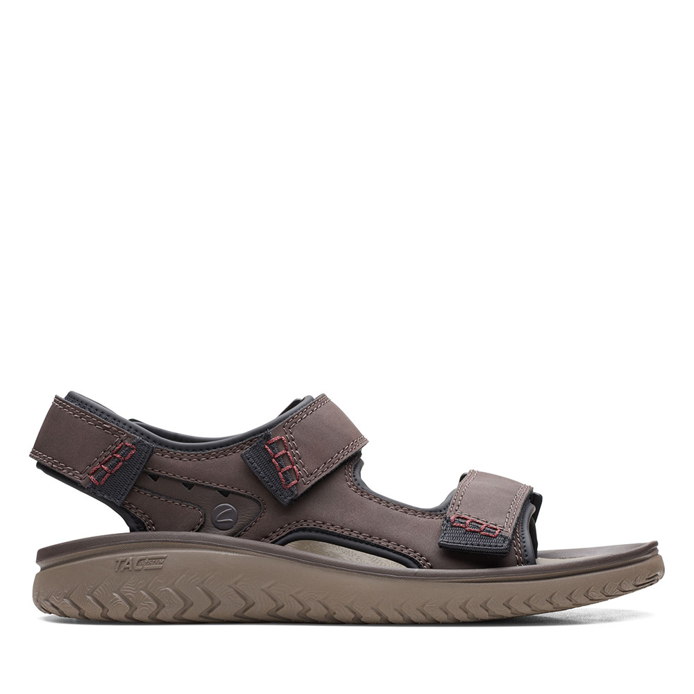 【Clarks】男鞋Wesley Bay三片式魔鬼氈設計輕量涼鞋 CLM65234S
