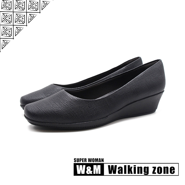 WALKING ZONE SUPER WOMAN系列 時尚低坡跟鞋 女鞋-黑