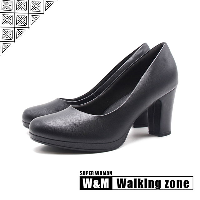 WALKING ZONE SUPER WOMAN系列 素面商務高跟鞋 女鞋－黑