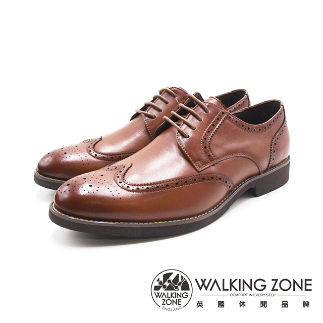 WALKING ZONE(男)W翼紋款紳仕德比皮鞋 男鞋 -棕色(另有黑色)