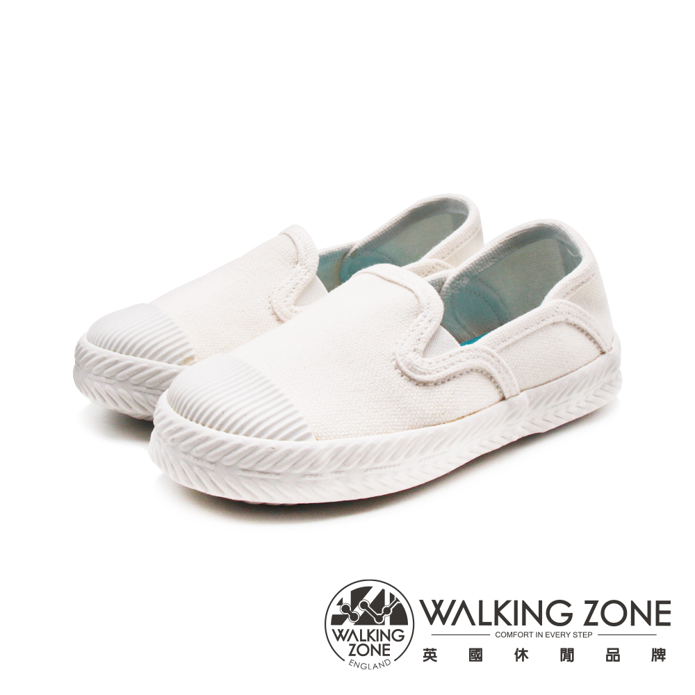 WALKINGZON(童)素面餅乾鞋 帆布鞋 童鞋-白色
