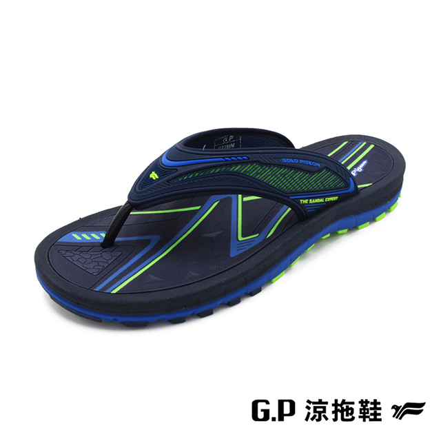 G.P(男)雙層舒適緩震人字拖鞋-藍色B12-G2298M-20