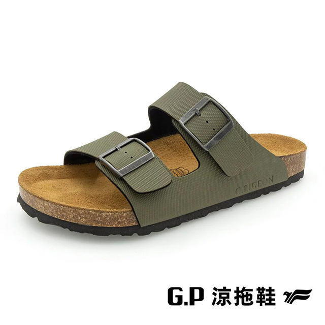 G.P(男)素面織紋雙帶柏肯鞋 男鞋-綠色B12-M525-60