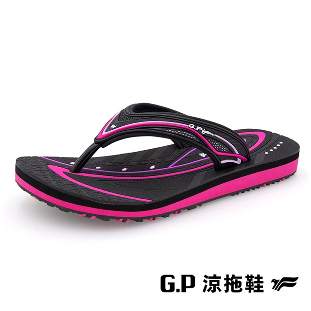 G.P(女)極簡風海灘夾腳拖鞋 女鞋-黑桃B12-G3717W-15