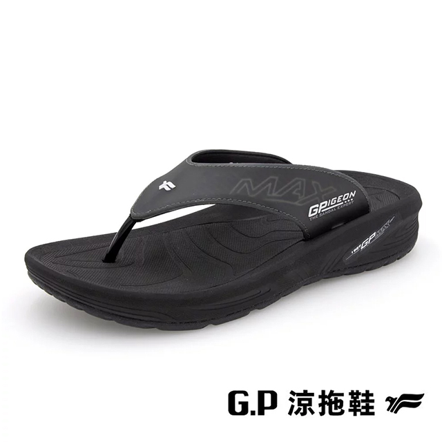 G.P(男)極致輕量防水夾腳拖鞋 男鞋-黑色B12-G3733M-10