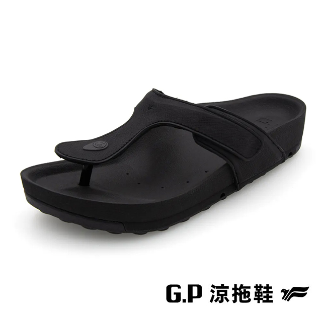 G.P(女)VOID防水透氣機能柏肯人字拖鞋 女鞋-黑色B12-G3763W-10